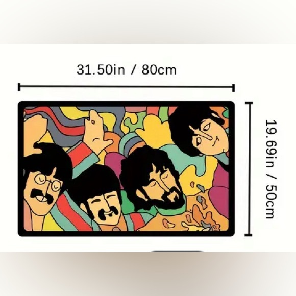 The Beatles Band Floor Mat Rug NEW in Package! 32” x 20” approx size - Picture 2 of 4